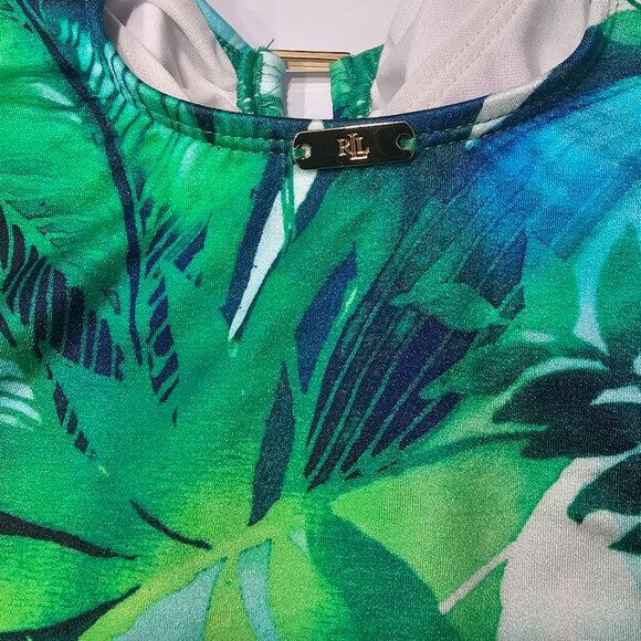 Lauren Ralph Lauren Tropical Printed Square-Ring One-Piece Swimsuit - Picture 10 of 12